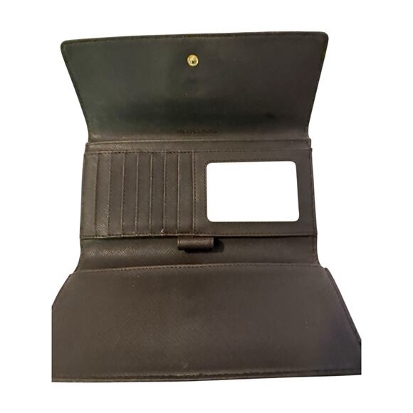 Michael Kors Jet Set Travel Continental Wallet Brown Signature PVC Gold Logo - Picture 4 of 7